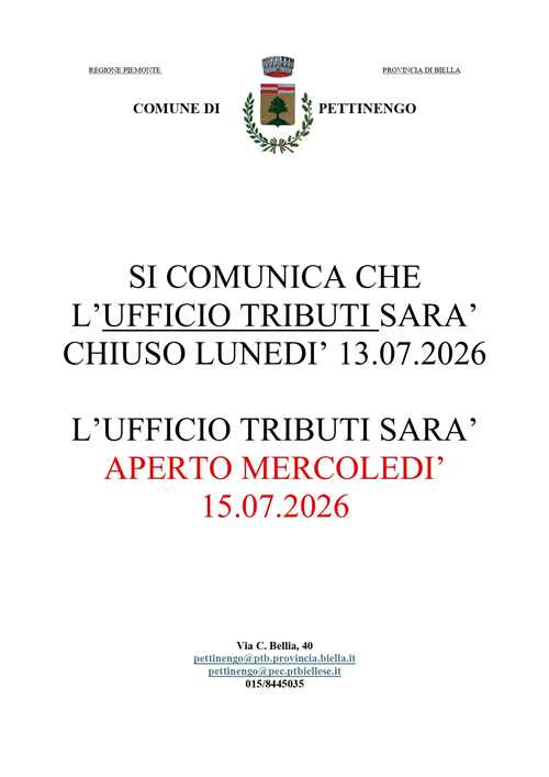 Avviso UFFICIO TRIBUTI